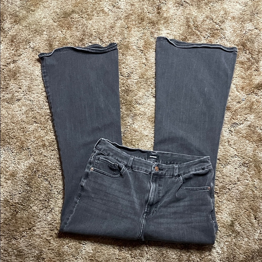Express Flare High Rise Ultra Hyper‎ Stretch Black Jean Size 12 Woman’s